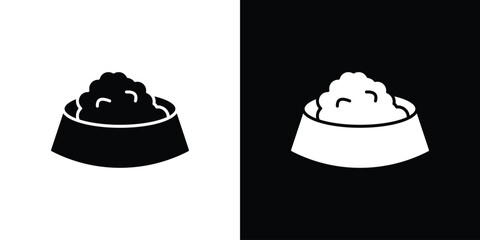 Dog feeding icon. black and white line icons pack.