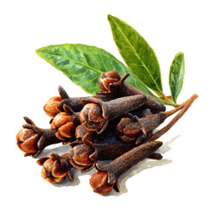 Clove in watercolor style, vector illustration, isolated on white background.