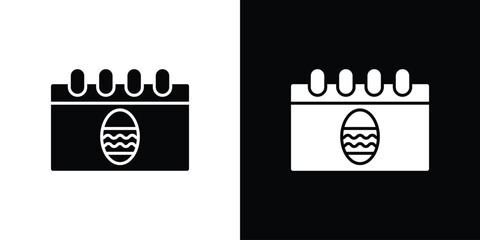 Easter calendar icon. black and white line icons pack.