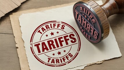 Global trade war looming with tariffs stamped for international business implications and financial market volatility
