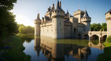 Fototapeta premium castle in the evening