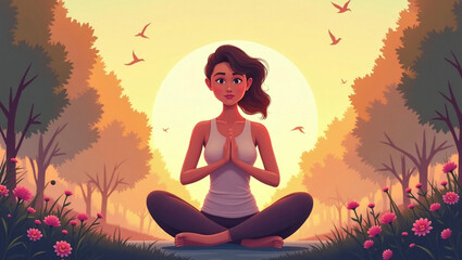 Healthy Lifestyle Activities – Yoga, Meditation, Healthy Food, and Outdoor Exercise

