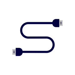 USB cable connecter on white background.