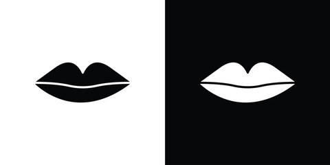 Lips icon. black and white line icons pack.
