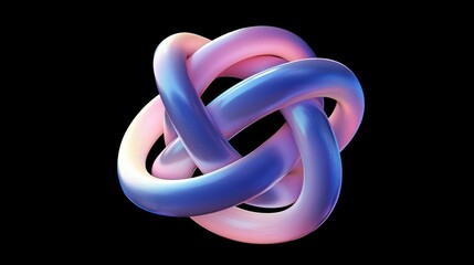 Abstract, vibrant, 3D knot