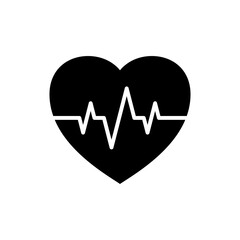 Heart beat icon. Pulse heartbeat. Rate line ecg isolated on white background. Medical ekg. Cardiovascular hearth. Healthy life. Monitor electrocardiogram. Cardio rhythm. Medicine. Vector illustration