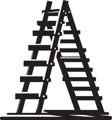 Wooden ladder vector silhouette