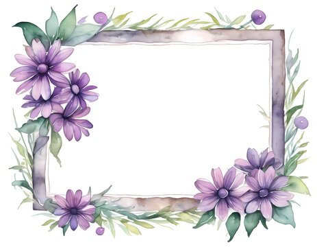 Elegant purple violets frame design for heartfelt greetings and special occasions like birthdays, anniversaries, and holidays Generative AI