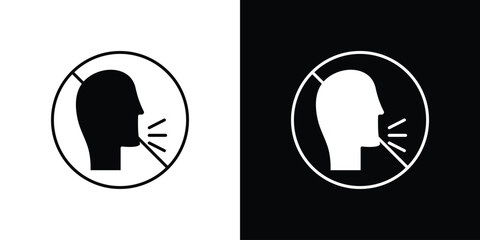 No talking signs. black and white line icons pack.