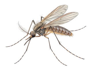 Closeup View of a Mosquito on transparent background