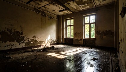 Sunlit derelict room