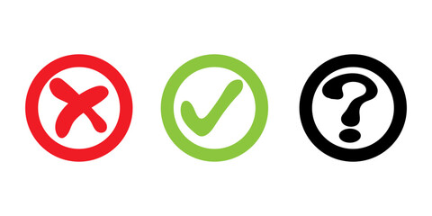 Tick cross wrong vector icon design .