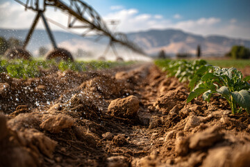 Fototapeta premium Irrigation System in Action