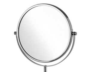 Chrome Double-Sided Rotating Vanity Mirror on Stand