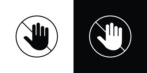 Stop signs. black and white line icons pack.