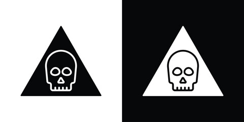 Toxic signs. black and white line icons pack.
