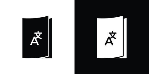 Translation icon. black and white line icons pack.