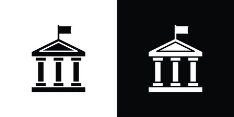 University icon. black and white line icons pack.