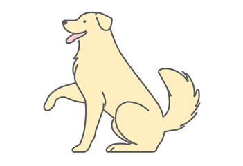 Sitting Dog Illustration
An illustration of a dog sitting with one front paw slightly raised. Suitable for themes such as training, obedience, trust, and cute behavior. 