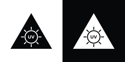 UV light do not look signs. black and white line icons pack.
