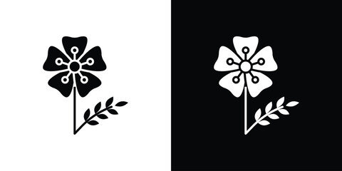 Wild rose icon. black and white line icons pack.