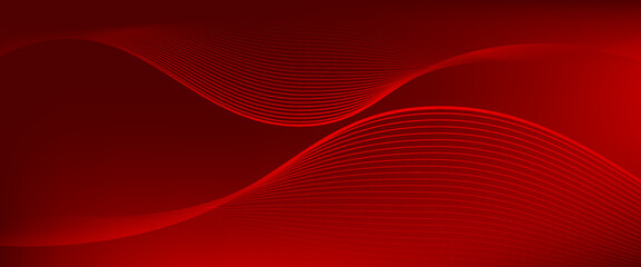 Elegant red vector background with flowing curved lines creating a smooth wave effect. Ideal for modern designs, tech themes, and dynamic visual compositions.