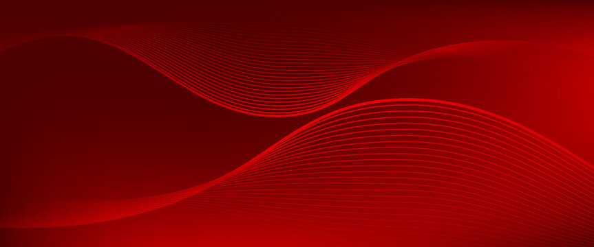 Elegant red vector background with flowing curved lines creating a smooth wave effect. Ideal for modern designs, tech themes, and dynamic visual compositions.