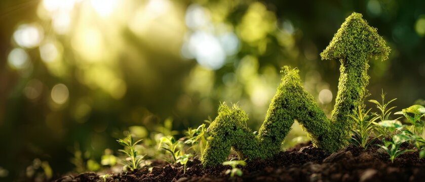 The Green Growth Symbol Represents Sustainable Progress and Economic Development