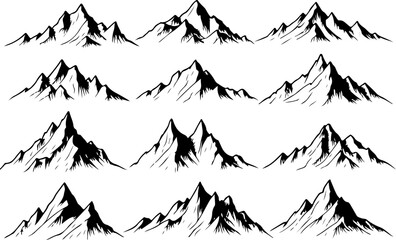 Mountain Silhouette SVG | Mountain Range Vector Clipart | Outdoor Adventure Design