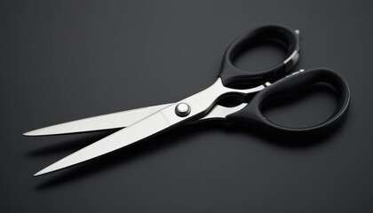 Stylish Stainless Steel Scissors with Black Handles.
