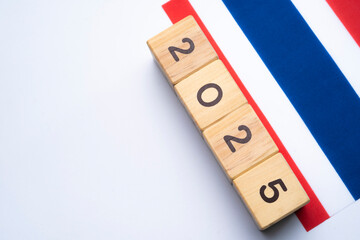 2025, Thailand with date block, Concept, Important events for Thailand the new year, election,...