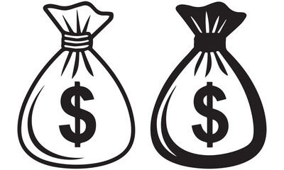 Money Icons and Currency Graphics – Download High-Quality Dollar Symbols, Cash Bags, and Finance Illustrations

