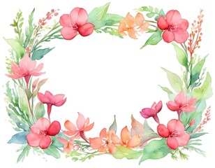 Fototapeta premium Celebrate special moments with a beautiful camellia flowers watercolor art layout for greetings and invitations, perfect for any occasion Generative AI