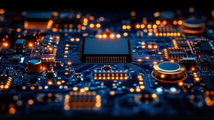 Obraz premium High-tech circuit board illuminated