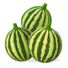  A Minimalistic 2D flat icon featuring bitter melons, clean vector design, simple illustration style, isolated on a white background, modern element in vector and EPS format. simple design
