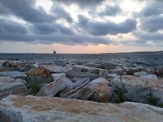 Boat arriving in Paros, Greece