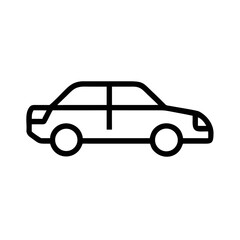 Fototapeta premium Black silhouette of a sedan profile in vector format demonstrating automotive design and transportation concept