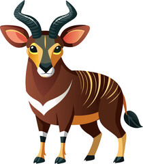 vector illustration of a cartoon Saola