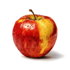 Local Apple in watercolor style, vector illustration, isolated on white background.