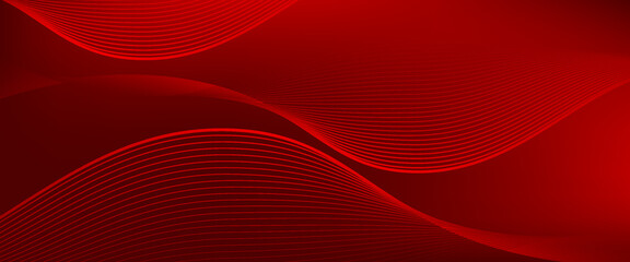 Elegant red vector background with flowing curved lines creating a smooth wave effect. Ideal for modern designs, tech themes, and dynamic visual compositions.