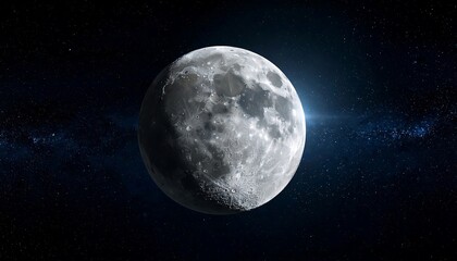 Crescent moon in space