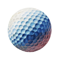 Golf Ball in watercolor style, vector illustration, isolated on white background.