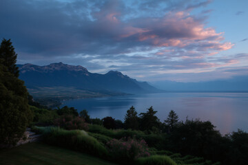 Nature in the Swiss landscape around Lake Geneva