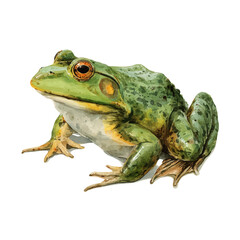 Fototapeta premium A watercolor painting of Bullfrog, vector illustration on white background.