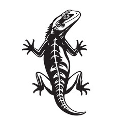 Naklejka premium Lizard vector design concept black and white illustration.
