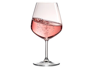 Rose Wine in a Crystal Glass on transparent background