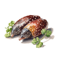 Fototapeta premium Mole Poblano in watercolor style, vector illustration, isolated on white background.