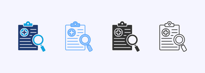 Diagnosis Icon Set Multiple Style Collection