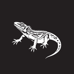 Naklejka premium Lizard vector design concept black and white illustration.