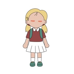 Cute Girl with School Uniform